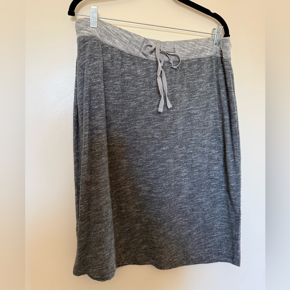 Lane Bryant 100% Cotton Pull On Elastic Waist Heather Grey Skirt in 14/16